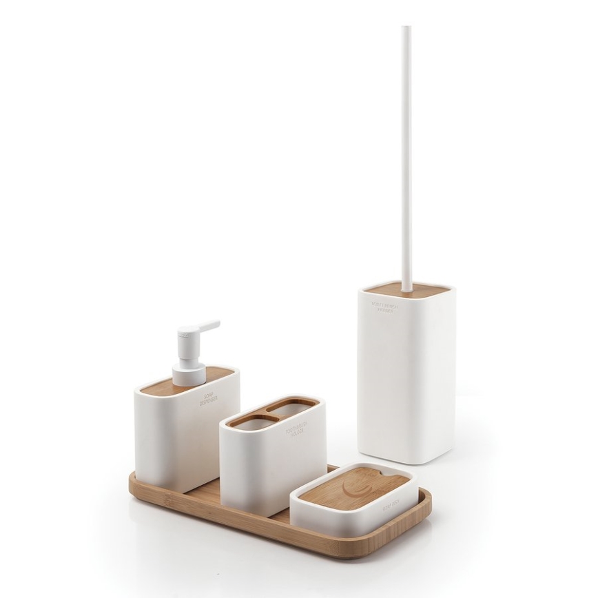 Gedy - Porte-brosse à dents NINFEA blanc/bambou