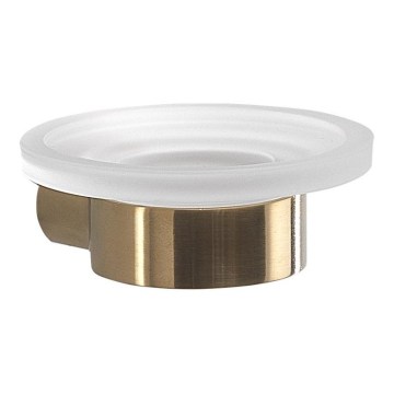 Gedy - Porte-savon mural PIRENEI verre laiteux/doré mat