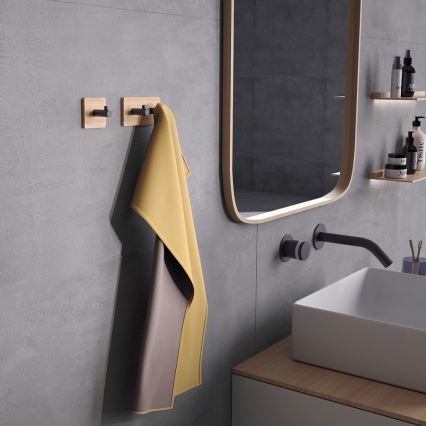 Gedy - Porte-serviettes autocollant HIMALAYA noir/bambou