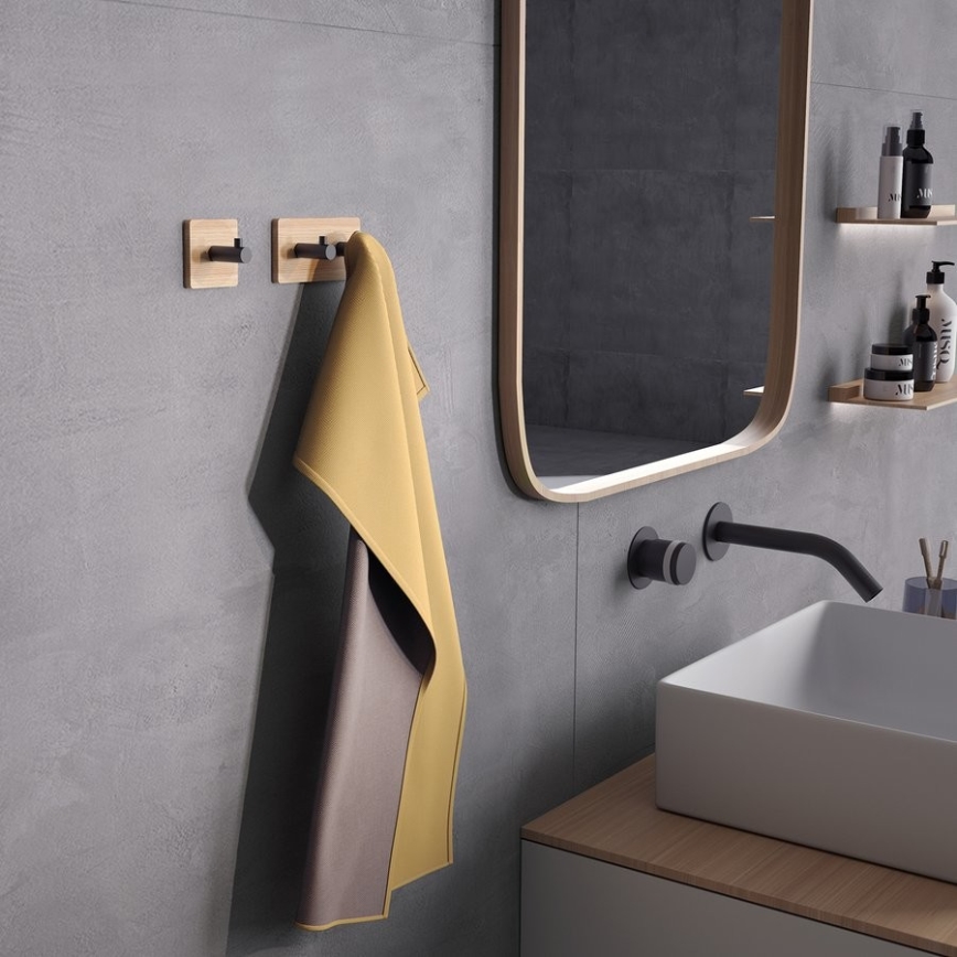 Gedy - Porte-serviettes autocollant HIMALAYA noir/bambou