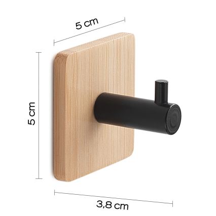 Gedy - Porte-serviettes autocollant HIMALAYA noir/bambou