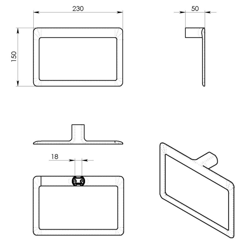 Gedy - Porte-serviettes mural PIRENEI 15x23 cm chrome brillant