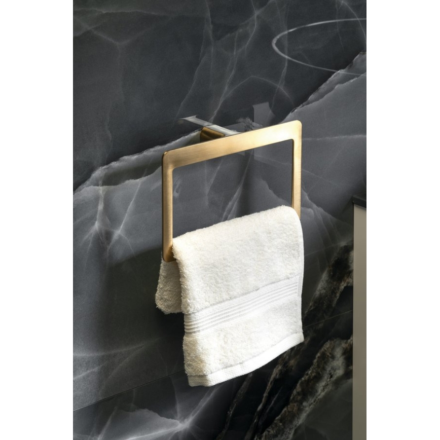 Gedy - Porte-serviettes mural PIRENEI 15x23 cm doré mat
