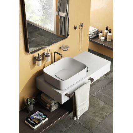 Gedy - Porte-serviettes mural PIRENEI 6,6x45 cm gris métallisé