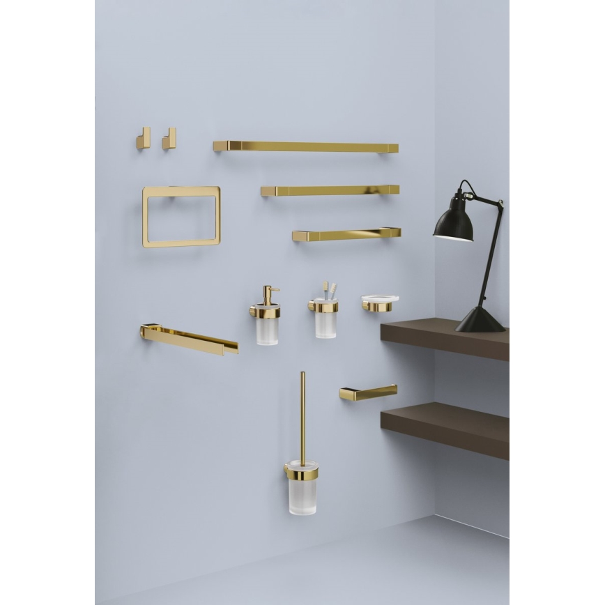 Gedy - Porte-serviettes mural pivotant PIRENEI 35,9 cm doré