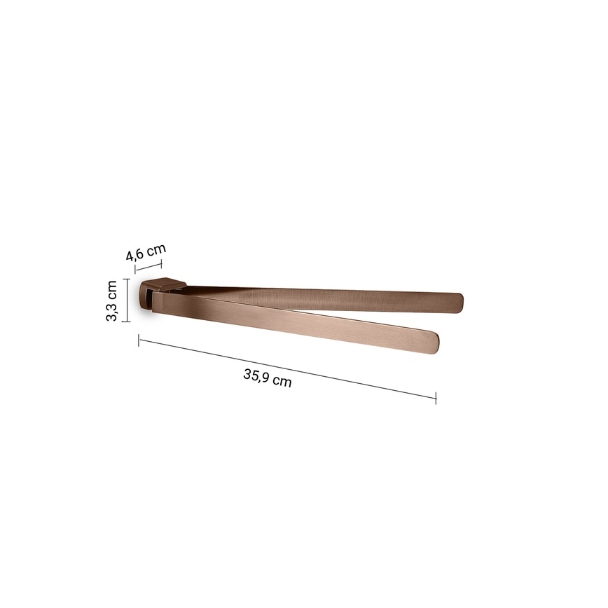 Gedy - Porte-serviettes mural pivotant PIRENEI 36 cm bronze