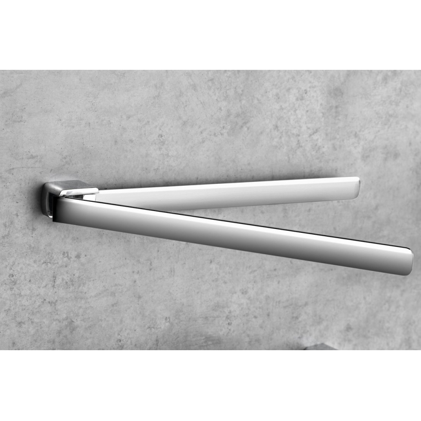 Gedy - Porte-serviettes mural rotatif PIRENEI 36 cm chrome brillant