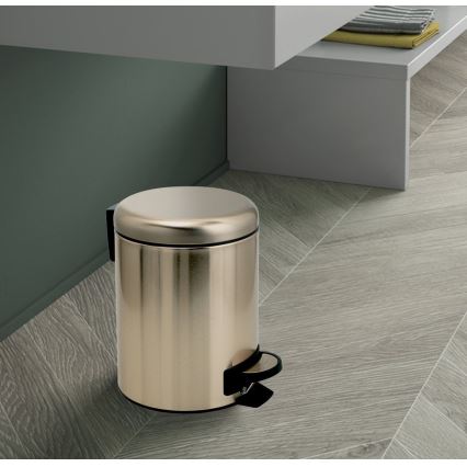Gedy - Poubelle POTTY 3 l à fermeture amortie, dorée mate
