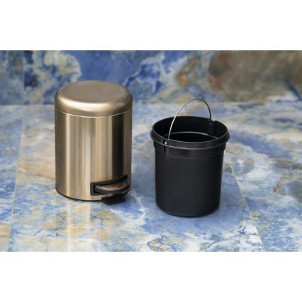 Gedy - Poubelle POTTY 3 l à fermeture amortie, dorée mate