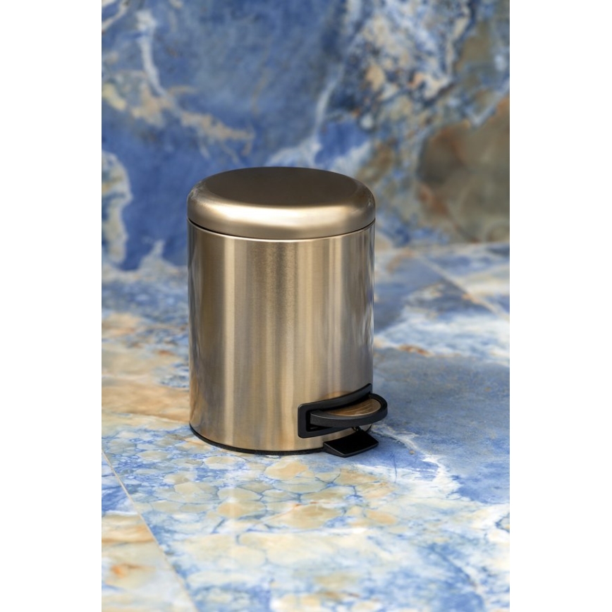 Gedy - Poubelle POTTY 5 l à fermeture amortie, dorée mate