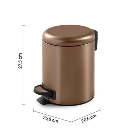 Gedy - Poubelle POTTY 5 l à fermeture douce, bronze