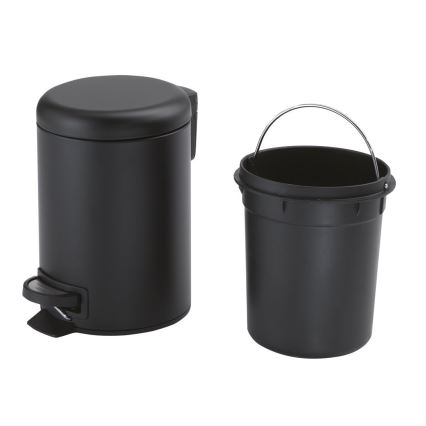 Gedy - Poubelle POTTY 5 l à fermeture douce, noir mat