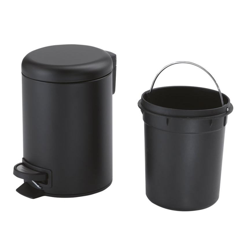 Gedy - Poubelle POTTY 5 l à fermeture douce, noir mat