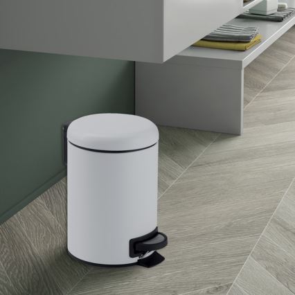 Gedy - Poubelle POTTY 5 L blanche à fermeture douce
