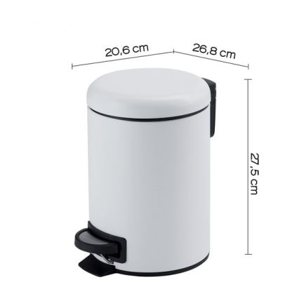 Gedy - Poubelle POTTY 5 L blanche à fermeture douce