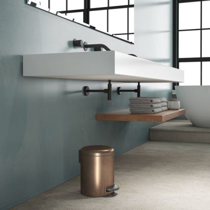 Gedy - Prullenbak POTTY 3 l met zachte sluiting, brons