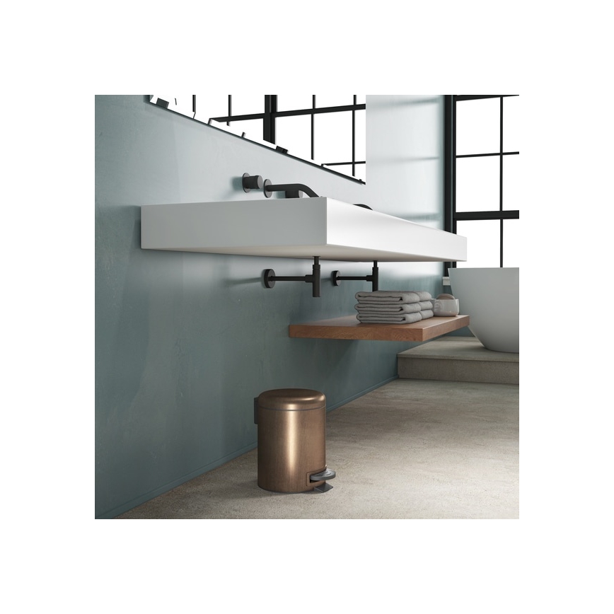 Gedy - Prullenbak POTTY 3 l met zachte sluiting, brons