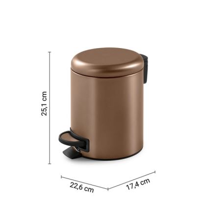 Gedy - Prullenbak POTTY 3 l met zachte sluiting, brons
