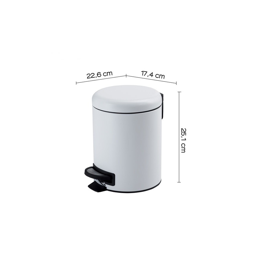 Gedy - Prullenbak POTTY 3 l met zachte sluiting, wit