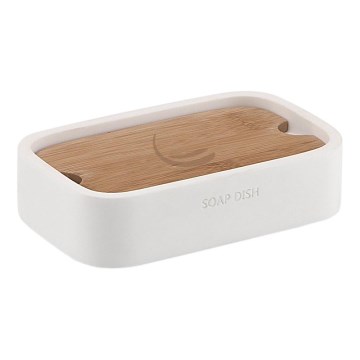 Gedy - Soap dish NINFEA wit/bamboe