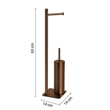 Gedy - Support pour papier toilette et brosse WC TRILLY bronze