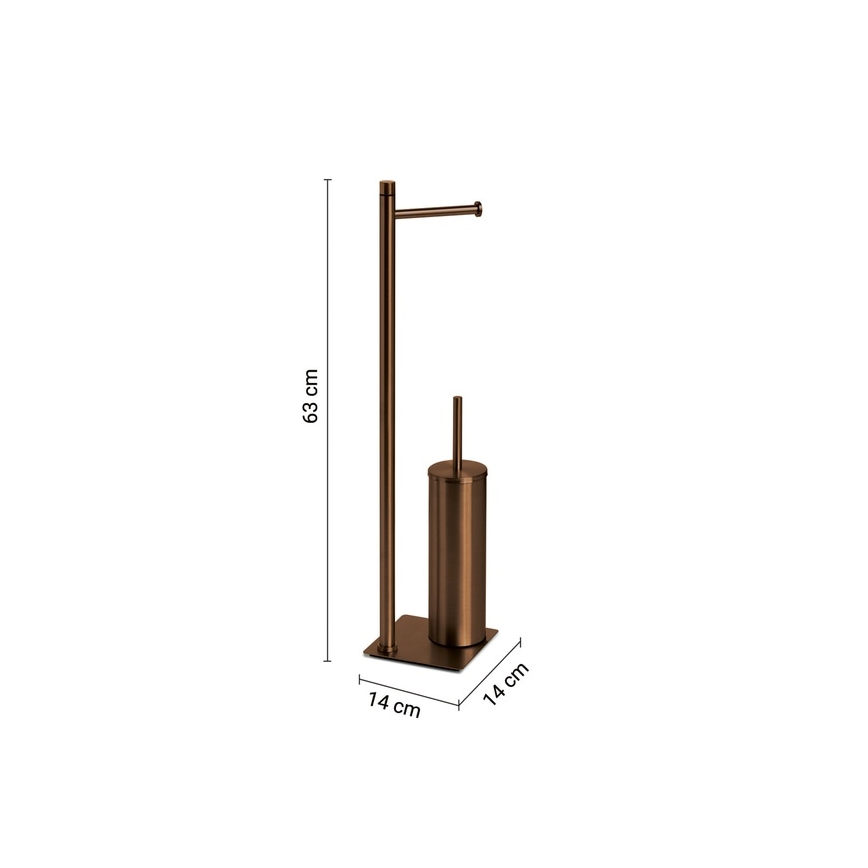 Gedy - Support pour papier toilette et brosse WC TRILLY bronze