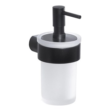 Gedy - Wandgemonteerde zeepdispenser PIRENEI 110 ml matglas/mat zwart