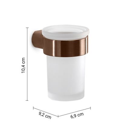 Gedy - Wandhouder voor tandenborstels PIRENEI melkglas/bronskleurig