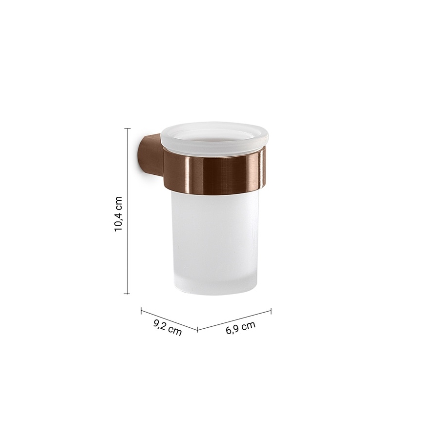 Gedy - Wandhouder voor tandenborstels PIRENEI melkglas/bronskleurig