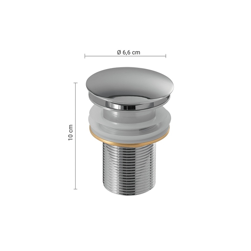 Gedy - Wastafelafvoer CLICK-CLACK Ø 6,6 cm glanzend chroom