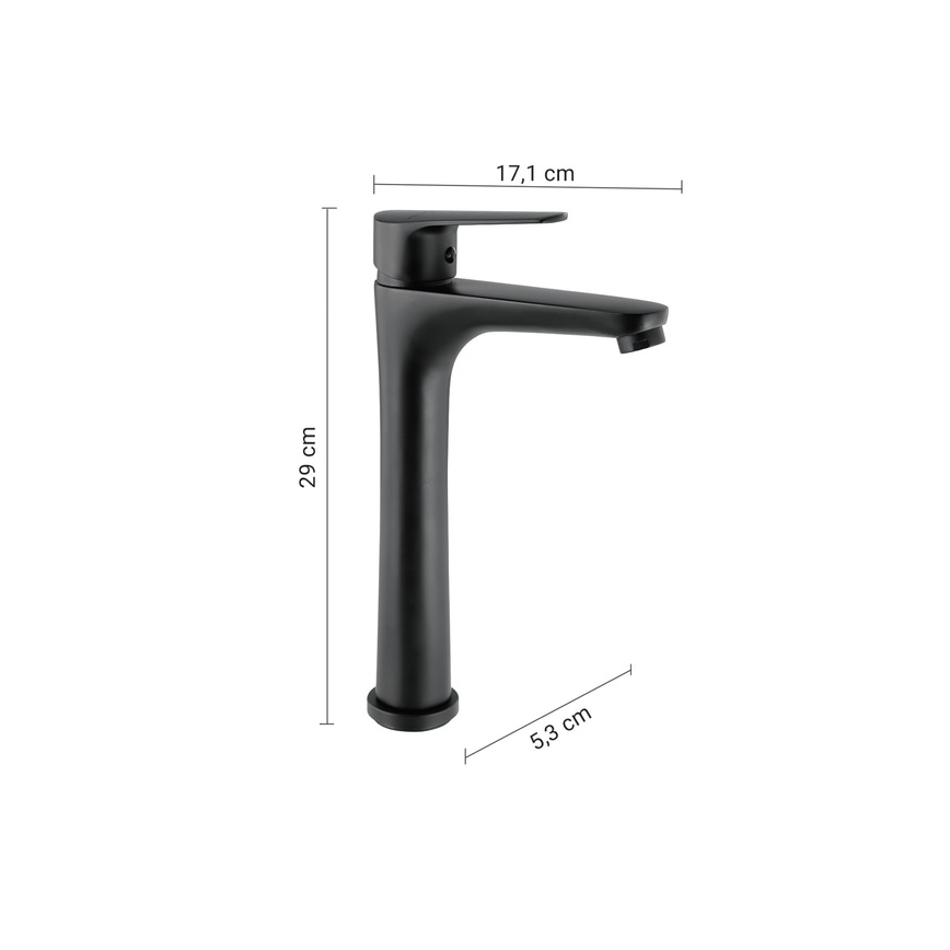 Gedy - Wastafelmengkraan COMO 29 cm mat zwart