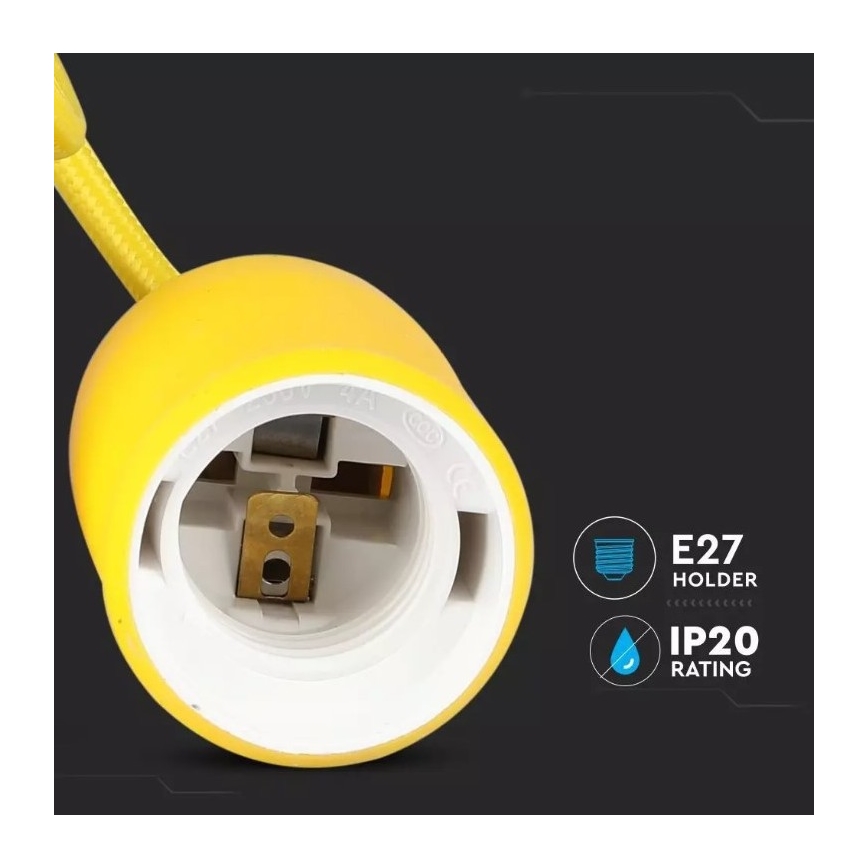 Gele Hanglamp 1x E27 / 60W / 230V