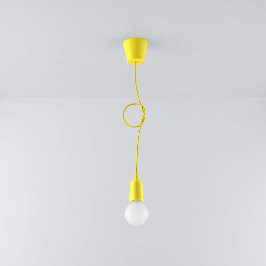 Gele Hanglamp DIEGO 1x E27 / 60W / 230V
