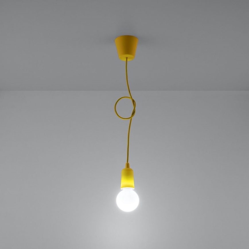 Gele Hanglamp DIEGO 1x E27 / 60W / 230V