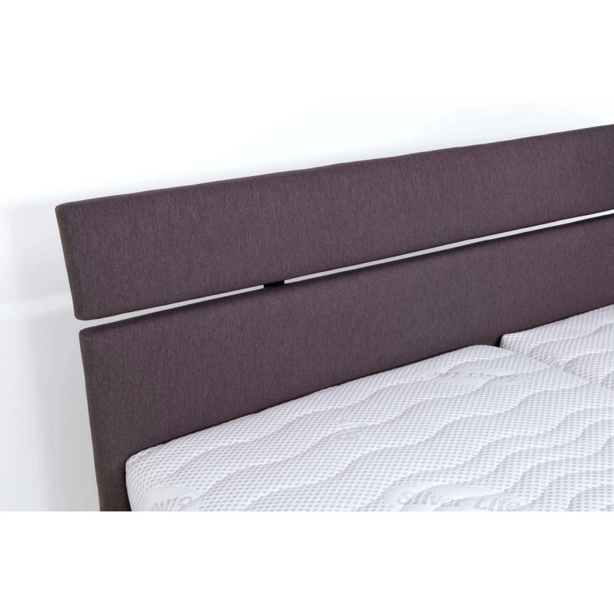 Gepolsterd bed ALIS 160x200 cm met matras en praktische opbergruimte, bruin