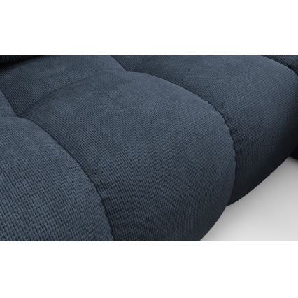 L-vormige gestoffeerde hoekbank met slaapfunctie en opbergruimte ALMADA, rechts, blauw