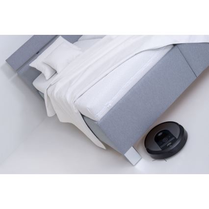 Gestoffeerd bed ALIS 160x200 cm met matras en opbergruimte, lichtgrijs