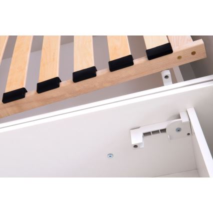 Gestoffeerd bed ALIS 160x200 cm met matras en opbergruimte, petrol