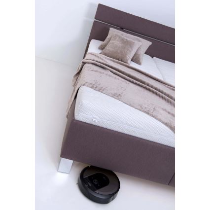 Gestoffeerd bed ALIS 180 x 200 cm met matras en opbergruimte, bruin