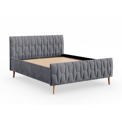 Gestoffeerd bed FLORA 180x200 cm zonder matras, grijs