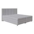 Gestoffeerd bed ISABEL 160x200 met binnenveringmatras en opbergruimte, lichtgrijs