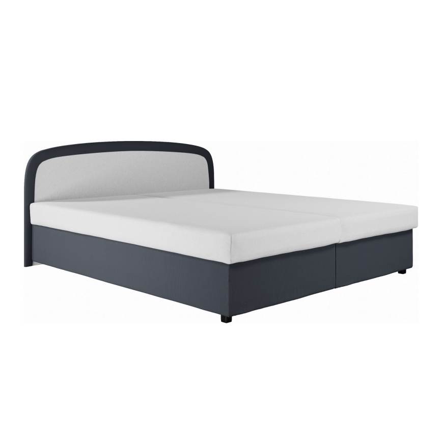 Gestoffeerd bed MALIA 160x200 met binnenveringsmatras en opbergruimte, grijs