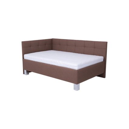 Gestoffeerd bed MARIA PETITE 120x200 cm met opbergruimte, zonder matras, bruin