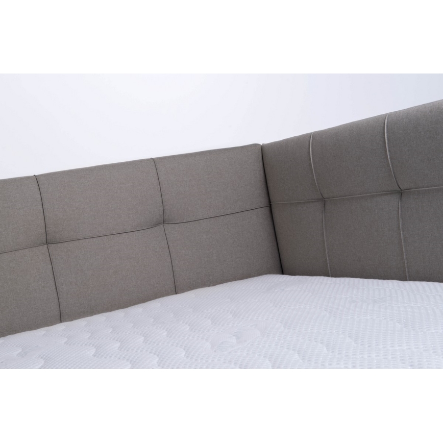 Gestoffeerd bed MARIA PETITE 120x200 cm taupe, inclusief matras en opbergruimte