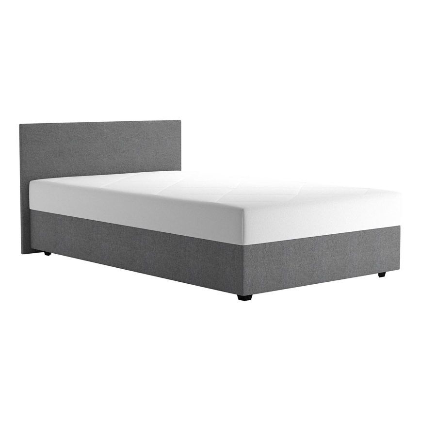 Gestoffeerd bed met een opslagruimte en matras DARIA 120x200 cm grijs
