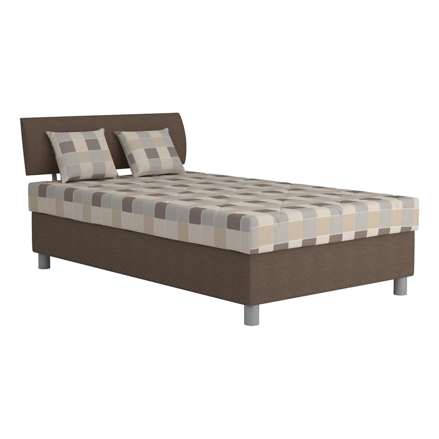 Gestoffeerd bed met een opslagruimte en matras GEORGE 120x200 cm bruin
