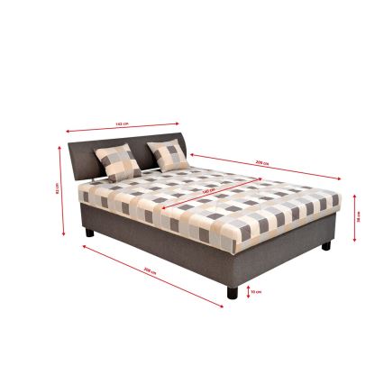 Gestoffeerd bed met een opslagruimte en matras GEORGE 140x200 cm bruin
