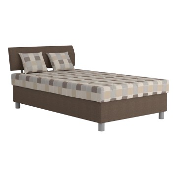 Gestoffeerd bed met een opslagruimte en matras GEORGE 90x200 cm bruin
