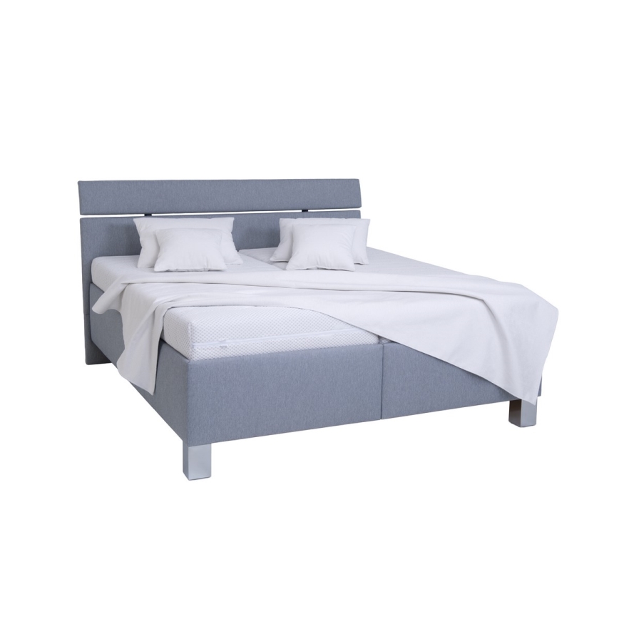 Gestoffeerd bed met een opslagruimte zonder matras ALIS 180x200 cm lichtgrijs