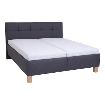 Gestoffeerd bed met een opslagruimte zonder matras MARIA 160x200 cm grijs